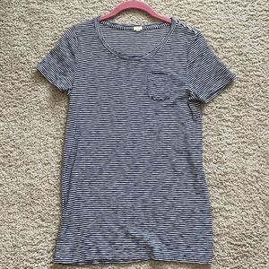 J Crew Navy & White Stripe Shirt